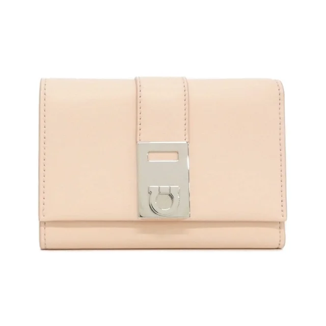Ferragamo 22 0630 wallet in LIGHT PINK / SILVER metal fittings calf from KOMEHYO