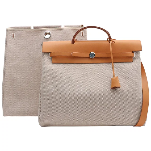 Hermès 1999 Herbag MM Natural in Beige from VINTAGE QOO TOKYO