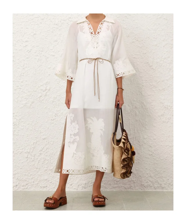 Zimmermann Indra Embroidered Belted Dress, photo 4 of 9 from SENSER
