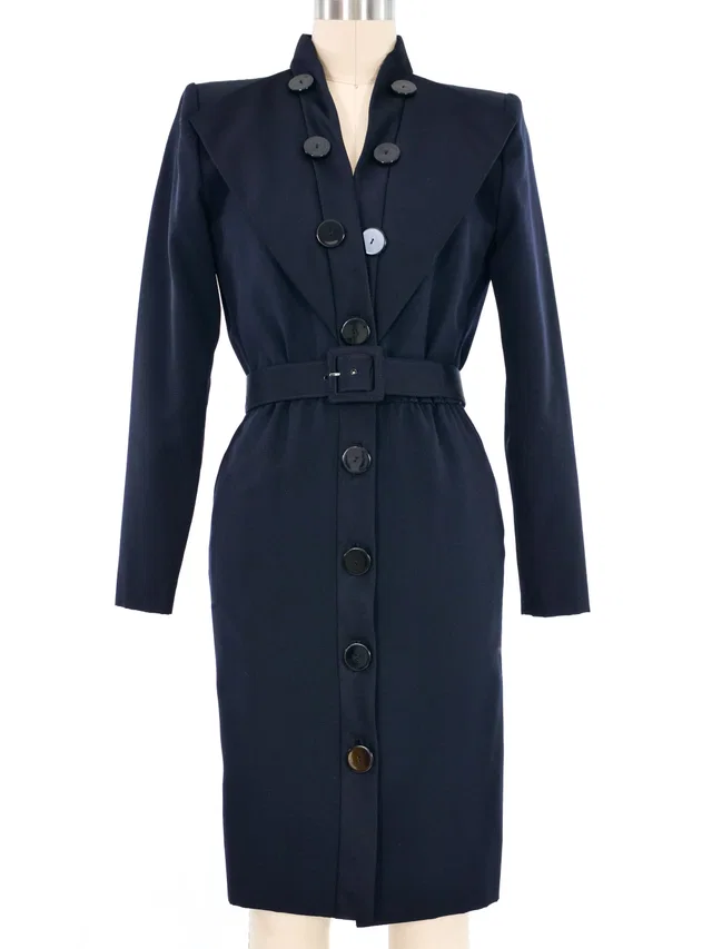 1988 Yves Saint Laurent Button Front Dress from Arcade Vintage