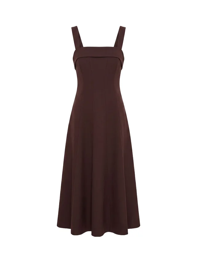 Forever New Harriet Low Back Bow Midi Dress - Deep Plum in Purple from Fenwick, photo 1 of 1
