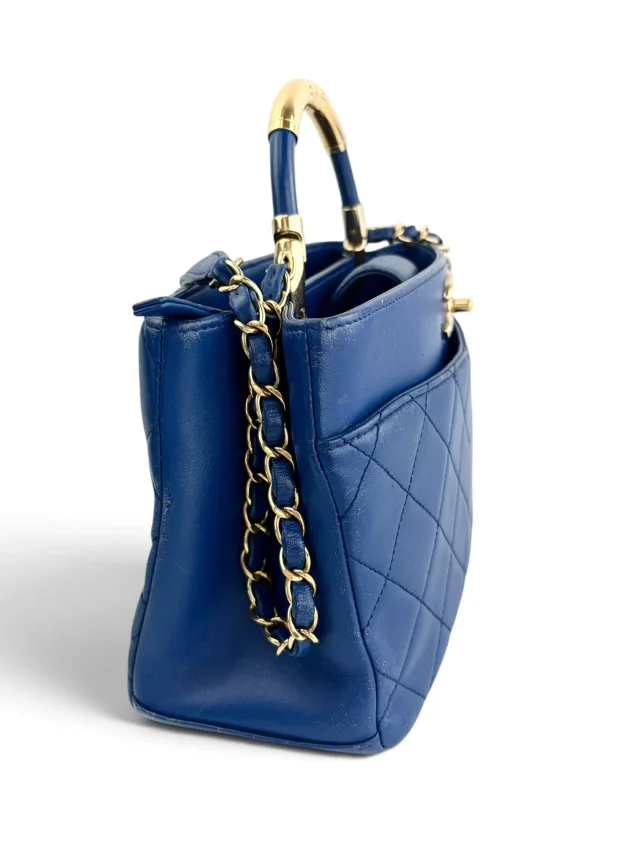 Chanel Blue Carry Chic Shopping Tote in Blue Lambskin from Season 2 Consign, photo 2 of 9