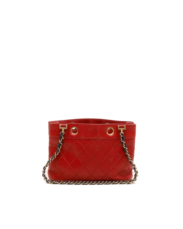 Chanel 1980s CC Quilted Bag in Leather from A Retro Tale