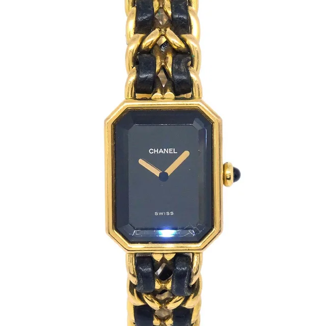Chanel Premiere Watch Gold #XL in Gold Leather from AMORE Vintage Tokyo
