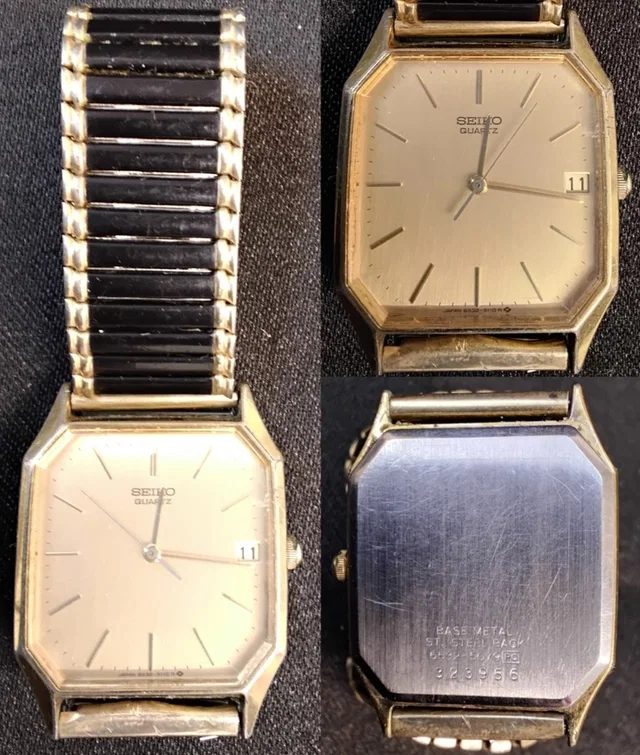 Seiko Women's Watch Stretch Band Black Gold Tone Square Vintage #Z5865 in black|gold from Poshmark