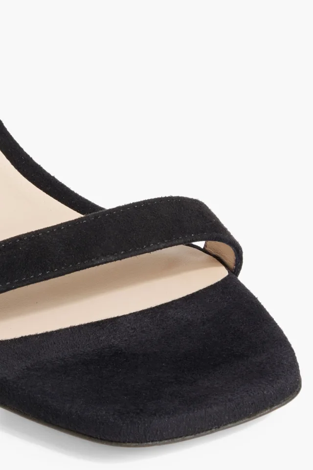 Stuart Weitzman Suede sandals in Black, photo 6 of 6 from THE OUTNET