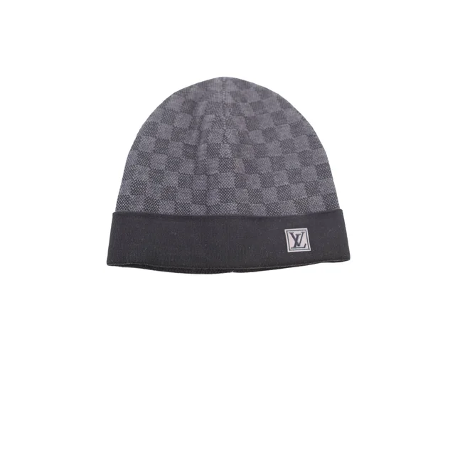 Louis Vuitton Neo Petit Damier Knit Beanie Grey/Black in Black Wool from The Purse Affair