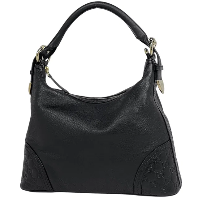 Gucci Shoulder Bag Guccissima Leather Black in Black Leather from The Reluxe