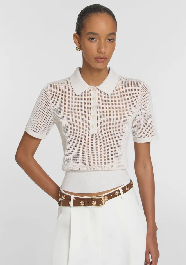 VIKTORIA & WOODS Dandelion Polo in White from Viktoria & Woods, photo 1 of 1