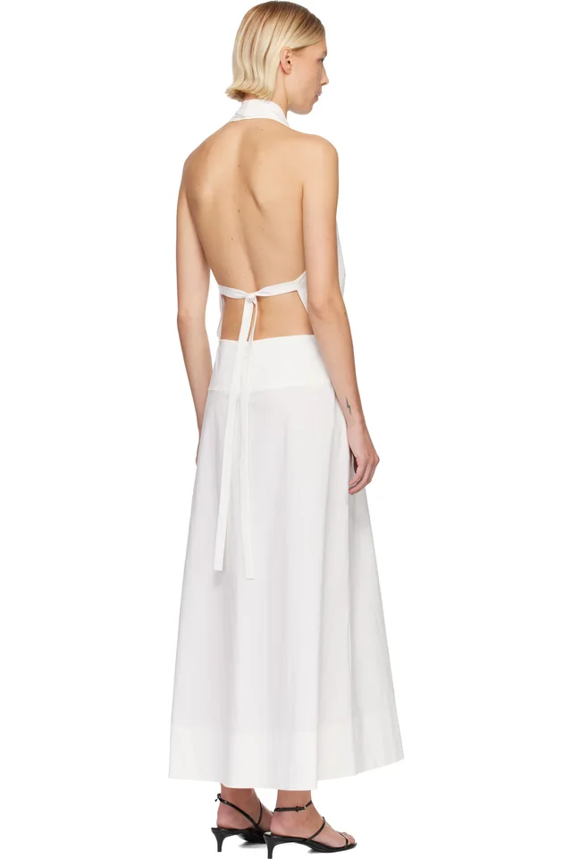 St. Agni White Halter Wrap Midi Dress, photo 3 of 4 from SSENSE