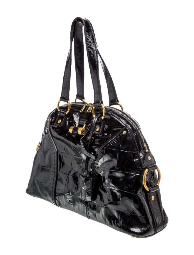 Signature Saint Laurent Rive Gauche Vintage in black Patent leather from The RealReal, photo 3 of 6