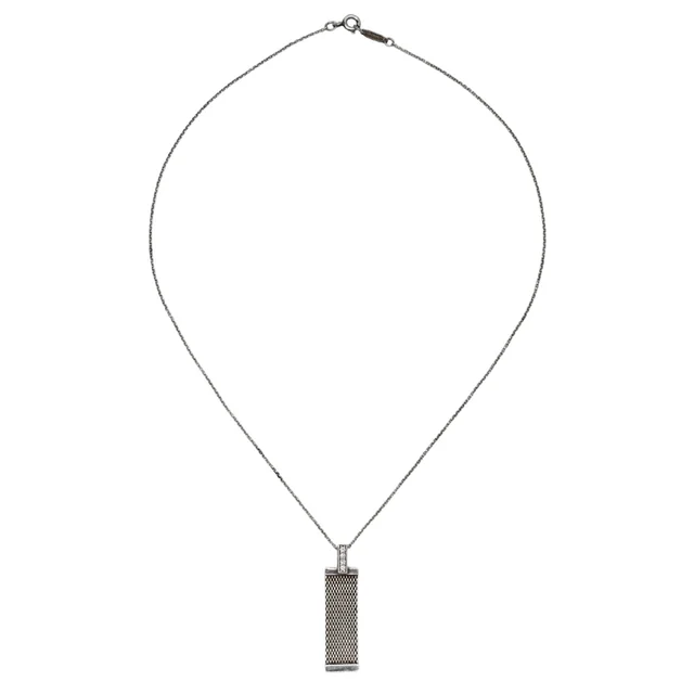 Tiffany & Co. Somerset Diamond Pendant Necklace in Woven leather from Clotheshorse Anonymous