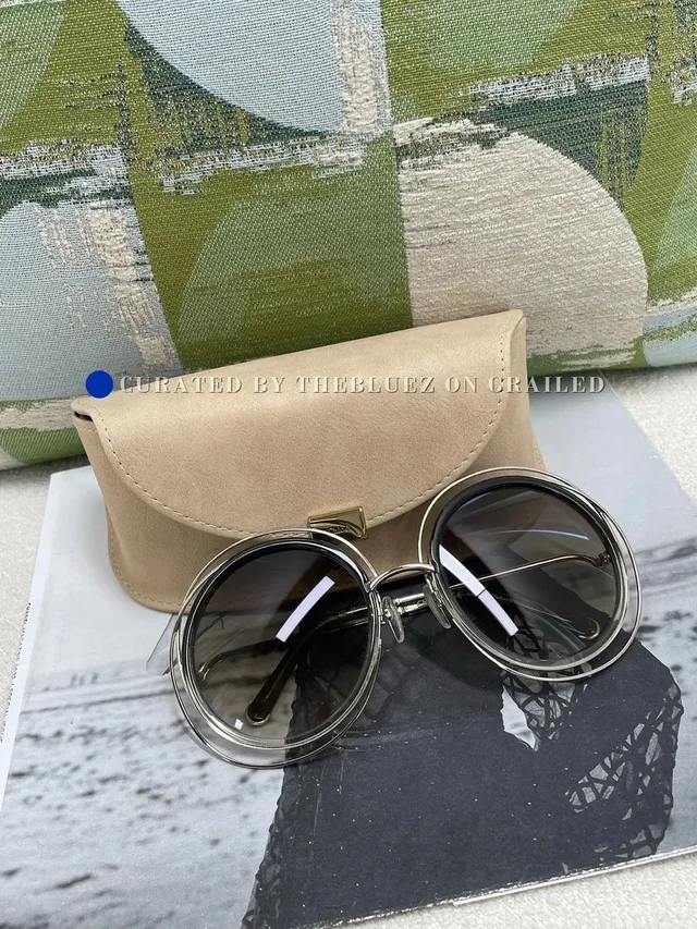 Chloé Round Metal-Frame Sunglasses in black from Grailed