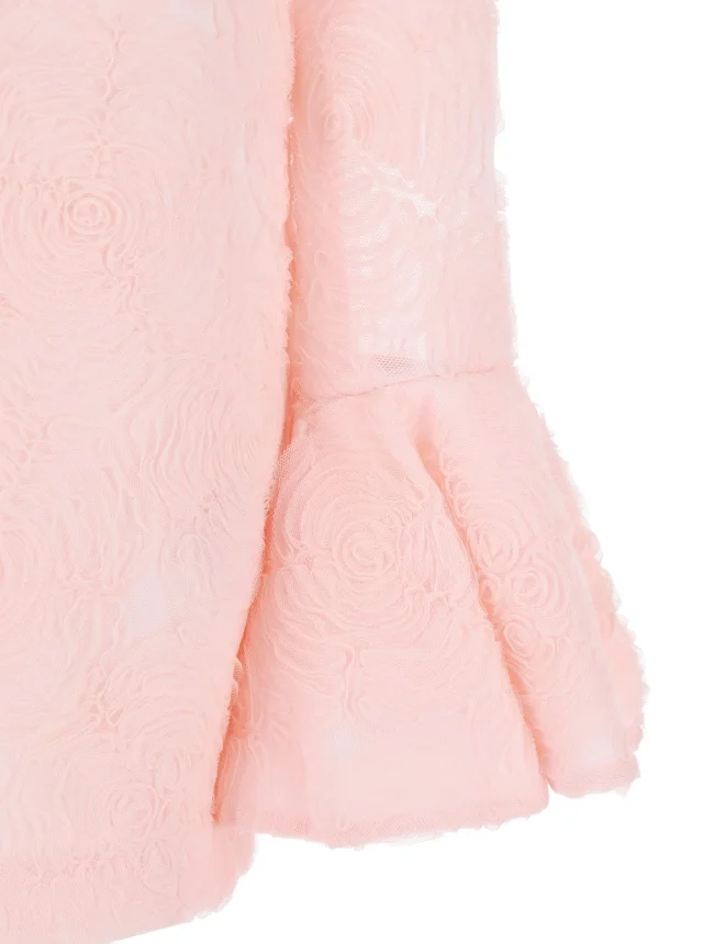 Rotate Dress with Drop Neckline on the Back and All-Over Embroidered Floral Motif in Pink Fabric for Women in Pink, photo 5 of 6 from Gaudenzi Boutique