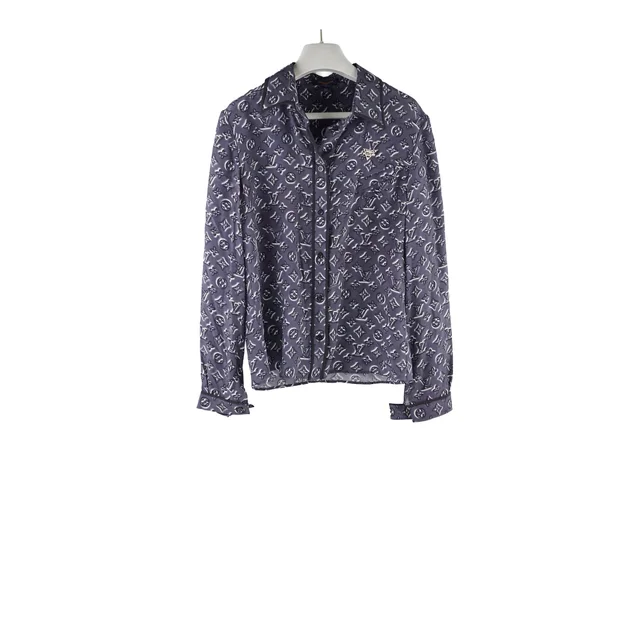 Louis Vuitton Straight Classic Monogram Silk Shirt Size 36 in Silk from The Purse Affair