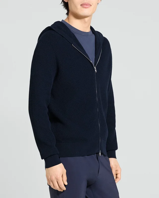 Theory Myhlo Full-Zip Hoodie in Cotton, photo 3 of 6 from Theory