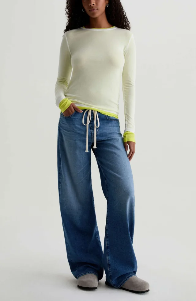 AG Adria Drawstring Low Rise Wide Leg Jeans, photo 2 of 8 from Nordstrom Rack