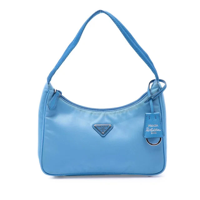 Blue Prada Mini Tessuto Re Edition 2000 Shoulder Bag in Blue Nylon from Designer Revival