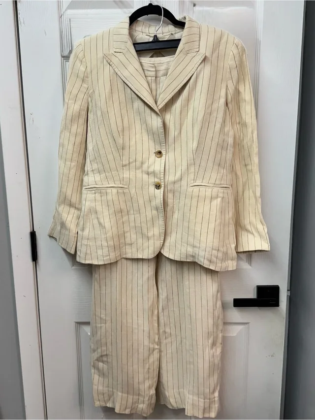 Max Mara Vtg Linen Suit in brown|red from Poshmark