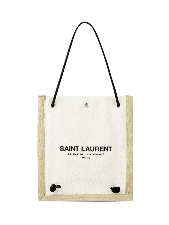 Saint Laurent Universite Crossbody Bag — White Textile in White Woven leather from HEWI