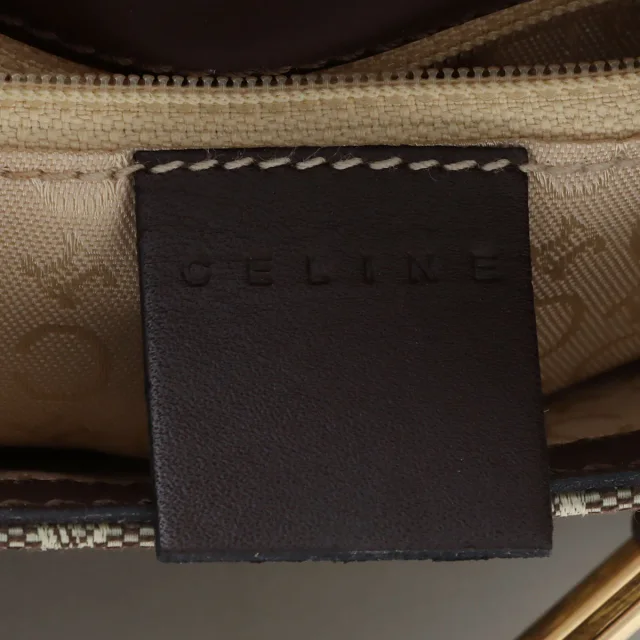 Celine C Macadam One-Shoulder Bag Beige/Brown in Brown Canvas from VINTAGE QOO TOKYO, photo 6 of 16
