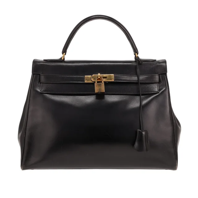 Hermès Kelly 32 cm handbag in Black Box leather from Collector Square, photo 2 of 6