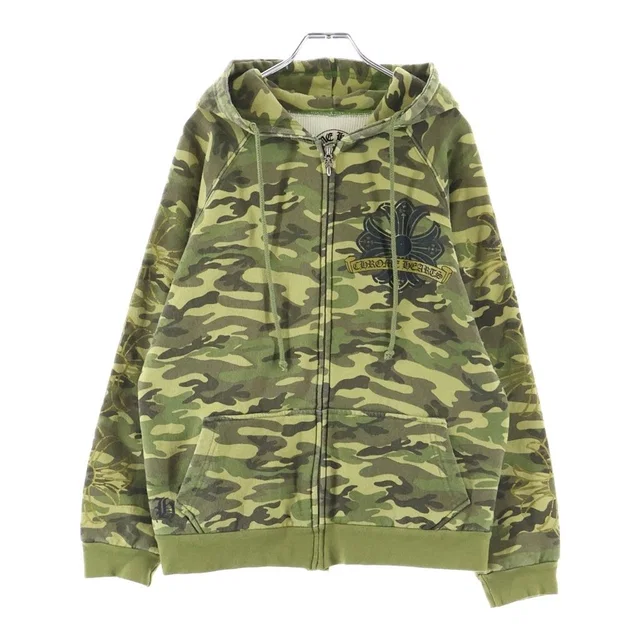 Chrome Hearts Vintage Thrml Sweatshirt HD Zip CH Plus Sleeve CH Print Zip from The Reluxe