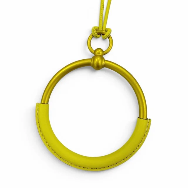 Hermès Loop Grand Necklace, Leather Trim Pendant, Yellow (Jaune), Women's, Wi... in yellow Leather from Poshmark
