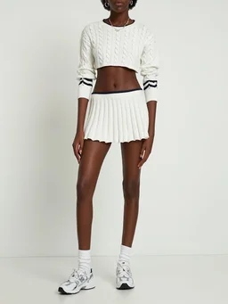 Tropic Of C Pleated skirt with elastic waistband in 67% Cotton, 33% Nylon, photo 2 of 6 from LUISAVIAROMA
