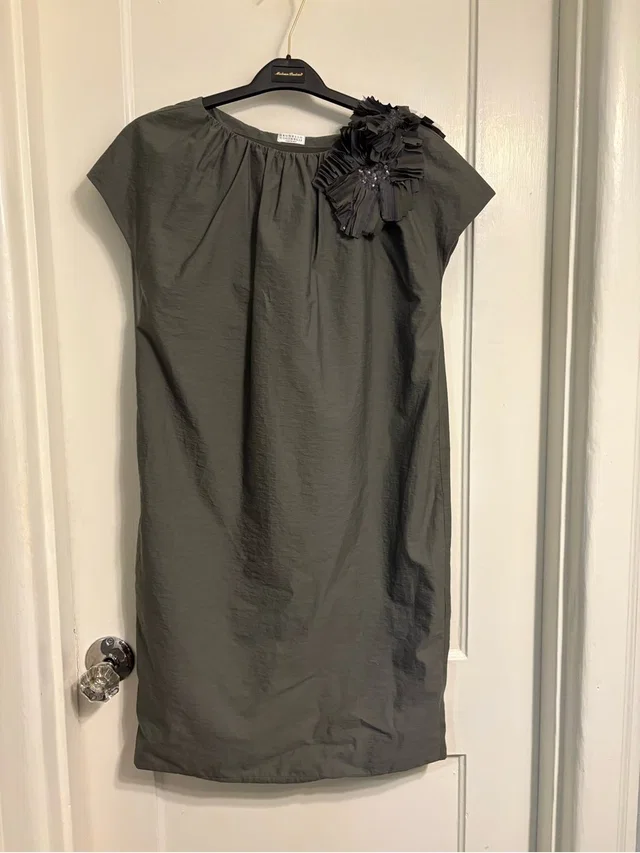Brunello Cucinelli Grey Embellished Dress -M in black from Poshmark