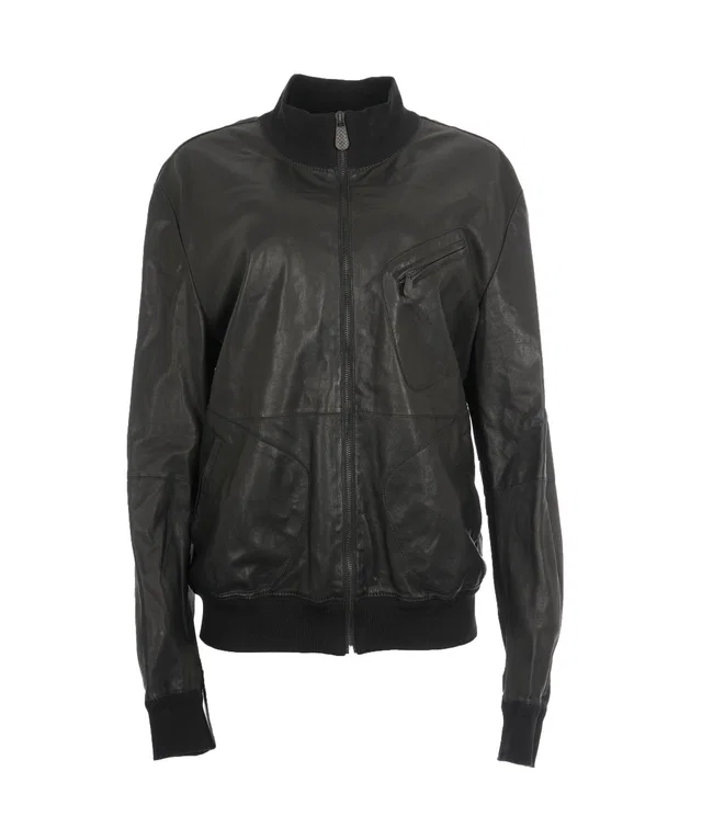 Bottega Veneta Black Leather Jacket Size 54 in Black Leather from Luxury Promise