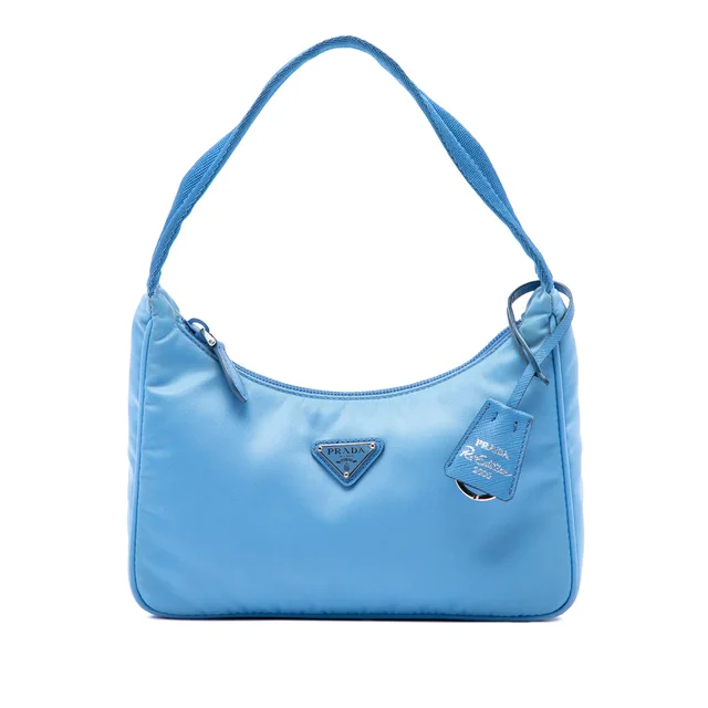Blue Prada Mini Tessuto Re Edition 2000 Shoulder Bag in Blue Nylon from Designer Revival