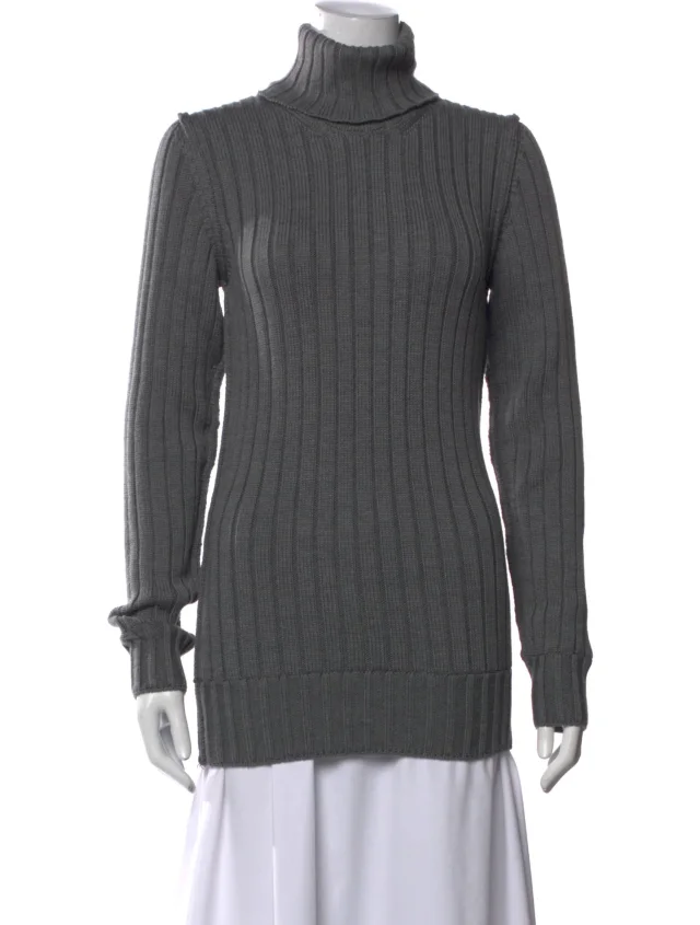 Dolce & Gabbana Virgin Wool Turtleneck Sweater in gray Wool from The RealReal