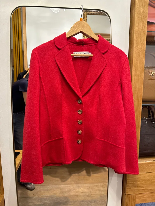 Dior Red Cashmere Bar Jacket in Red Cashmere from Luxury Promise