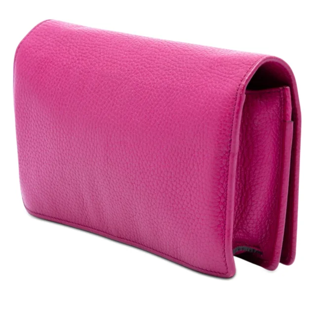 Pink Gucci Pebbled Calfskin Soho Wallet On Chain Crossbody Bag in Pink Calfskin from Designer Revival, photo 2 of 2