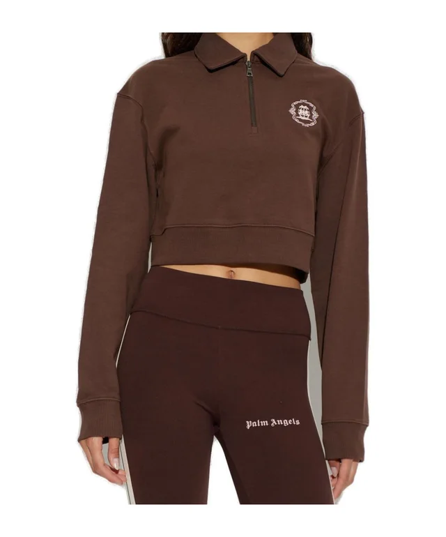 Palm Angels Cropped Half-Zip Polo Sweatshirt, photo 2 of 5 from SENSER