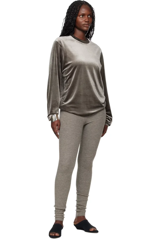 Fear of God ESSENTIALS Brown Holiday Velour Classic Long Sleeve T-shirt, photo 4 of 4 from SSENSE