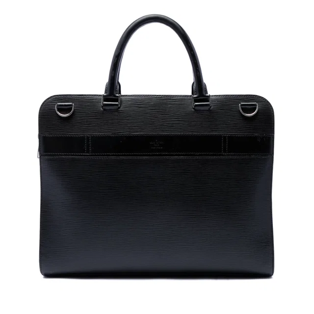 Black Louis Vuitton Epi Bassano GM Business Bag in Black Leather from Designer Revival