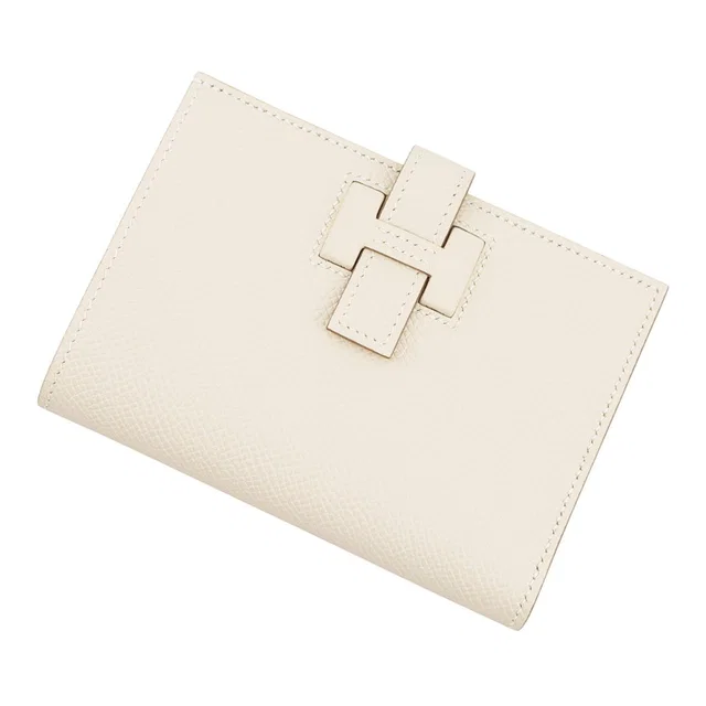 Hermès H Bassan Compact Craie Epsom in White Epsom leather from GALLERY RARE