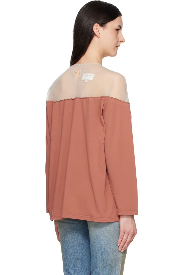 MM6 Maison Margiela Tan Mannequin Print Jersey Top, photo 3 of 4 from SSENSE