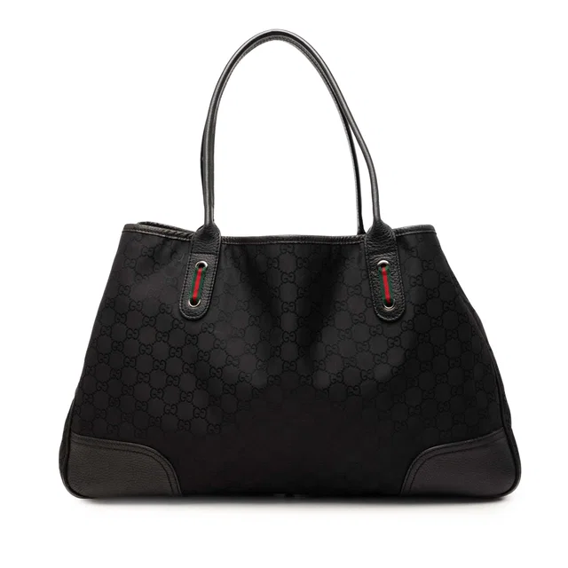 Black Gucci GG Nylon Princy Tote in Black Nylon from Designer Revival