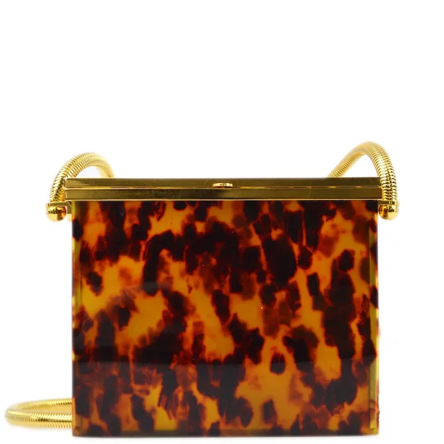 Chanel 1997 Tortoise Brown Resin CC Logo Crossbody Mini Bag in Brown Resin from AMORE Vintage Tokyo