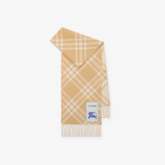 Burberry Check Wool Scarf — Sand Scarfs in Wool from HEWI