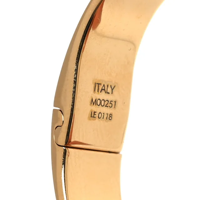 Louis Vuitton Brass Monogram Nanogram Cuff S Gold in Gold from FASHIONPHILE, photo 5 of 6