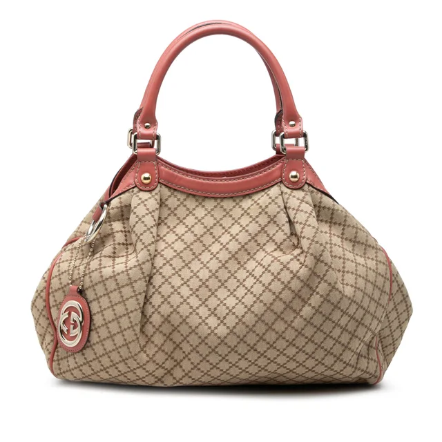 Beige Gucci Medium Diamante Canvas Sukey Tote in Beige Canvas from Designer Revival, photo 1 of 1