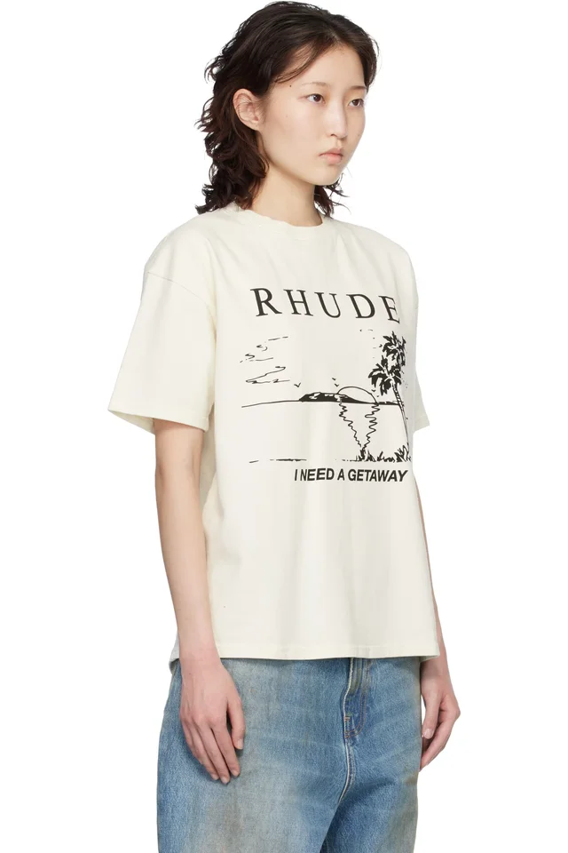 Rhude Off-White 'I Need A Getaway' T-shirt, photo 2 of 4 from SSENSE