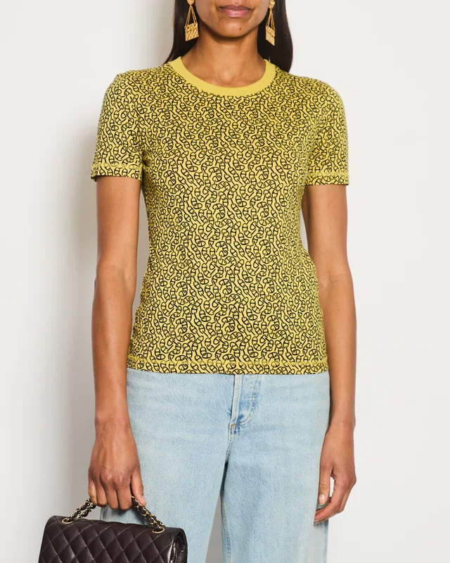 Hermès Yellow Chain D'Ancre Round Neck T-shirt Size FR 34 (UK 6) in Yellow from Sellier