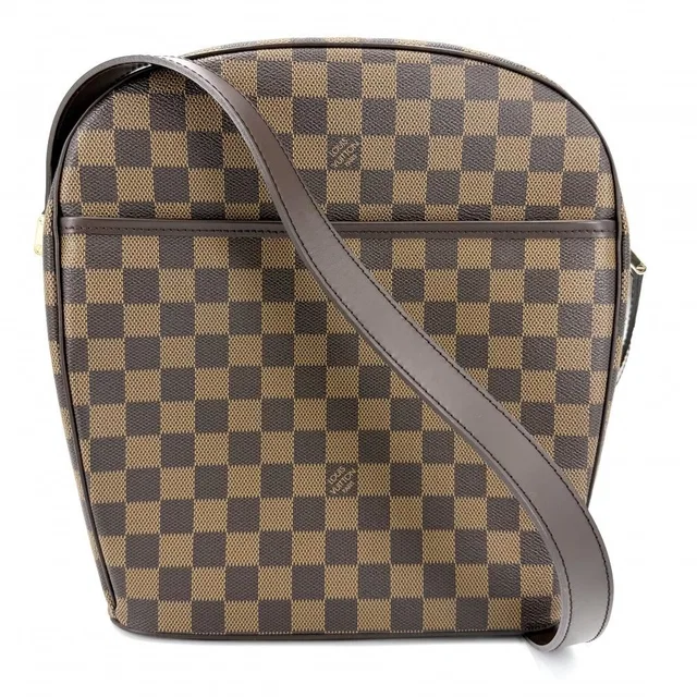 Louis Vuitton Shoulder Bag Damier Ipanema GM Mount Brown Gold in Brown Leather from The Reluxe