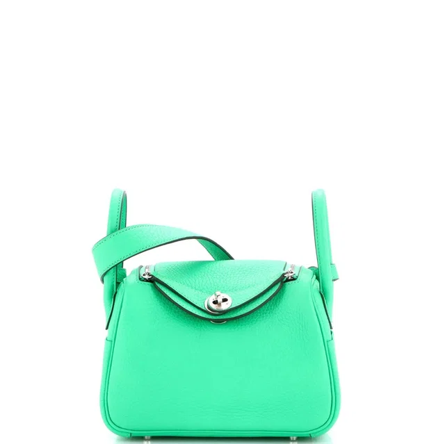 Hermès Lindy Bag Clemence Mini in green Clemence leather from Rebag