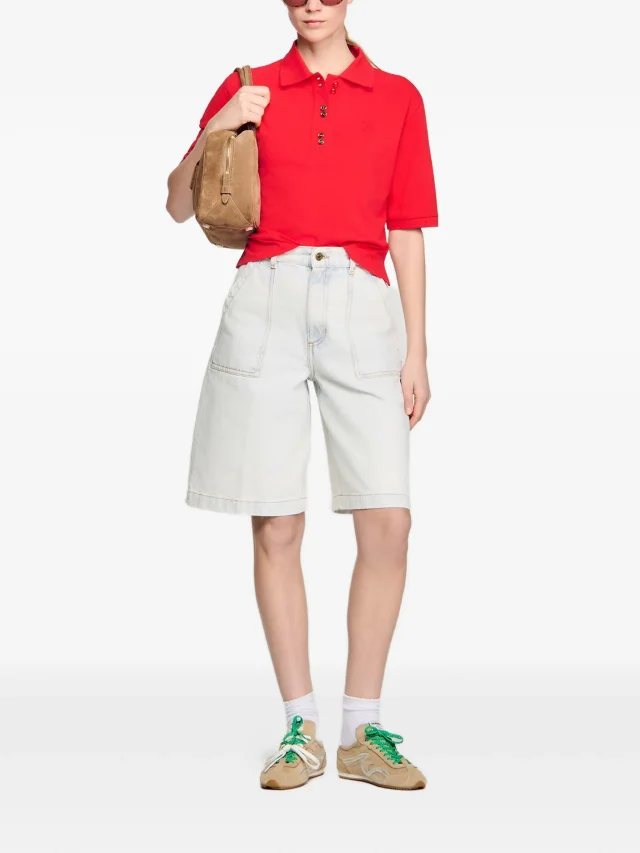 SANDRO polo shirt with decorative buttons, photo 2 of 2 from FARFETCH